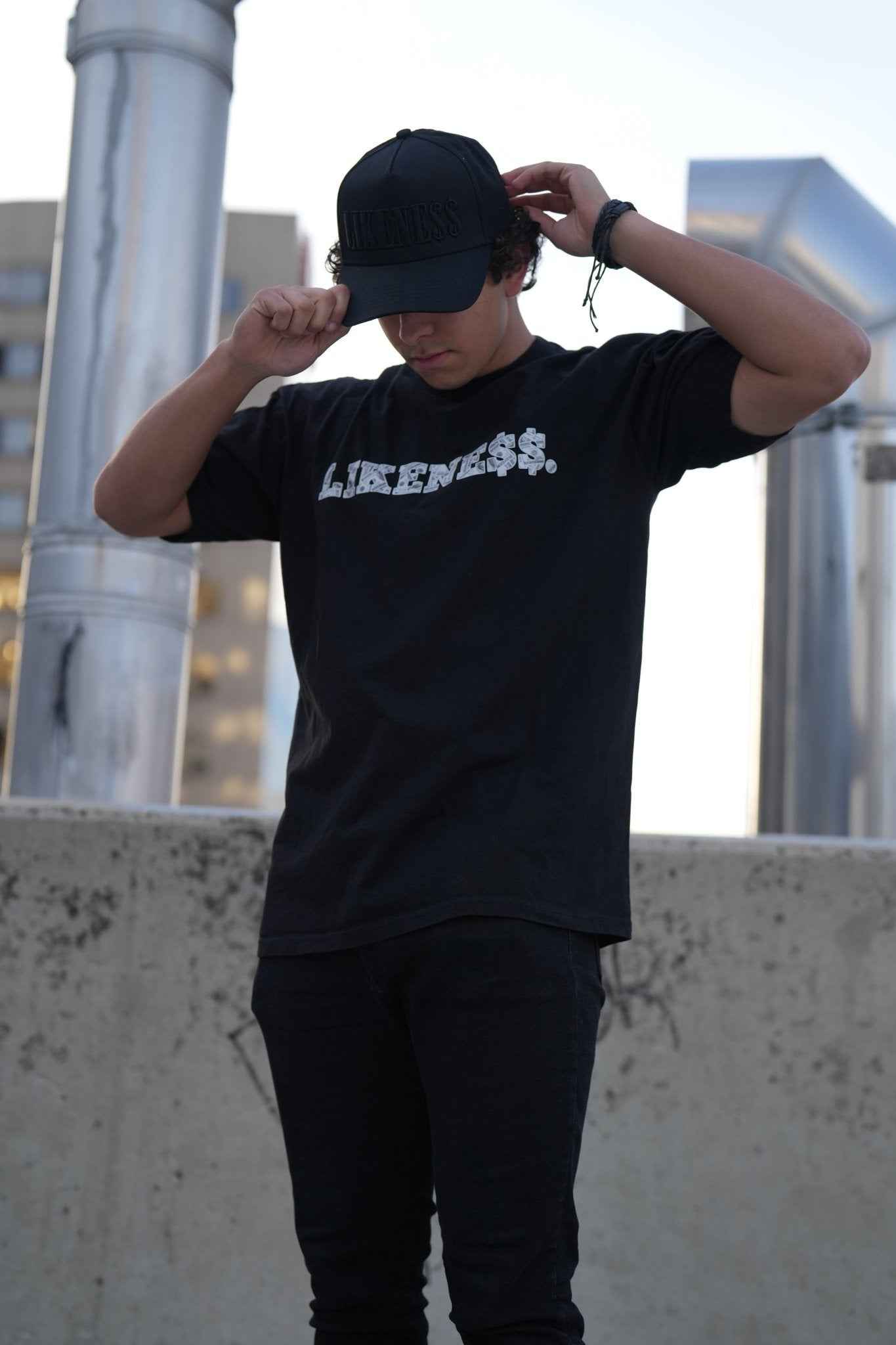 LIKENE$$ Hat (Black on Black)
