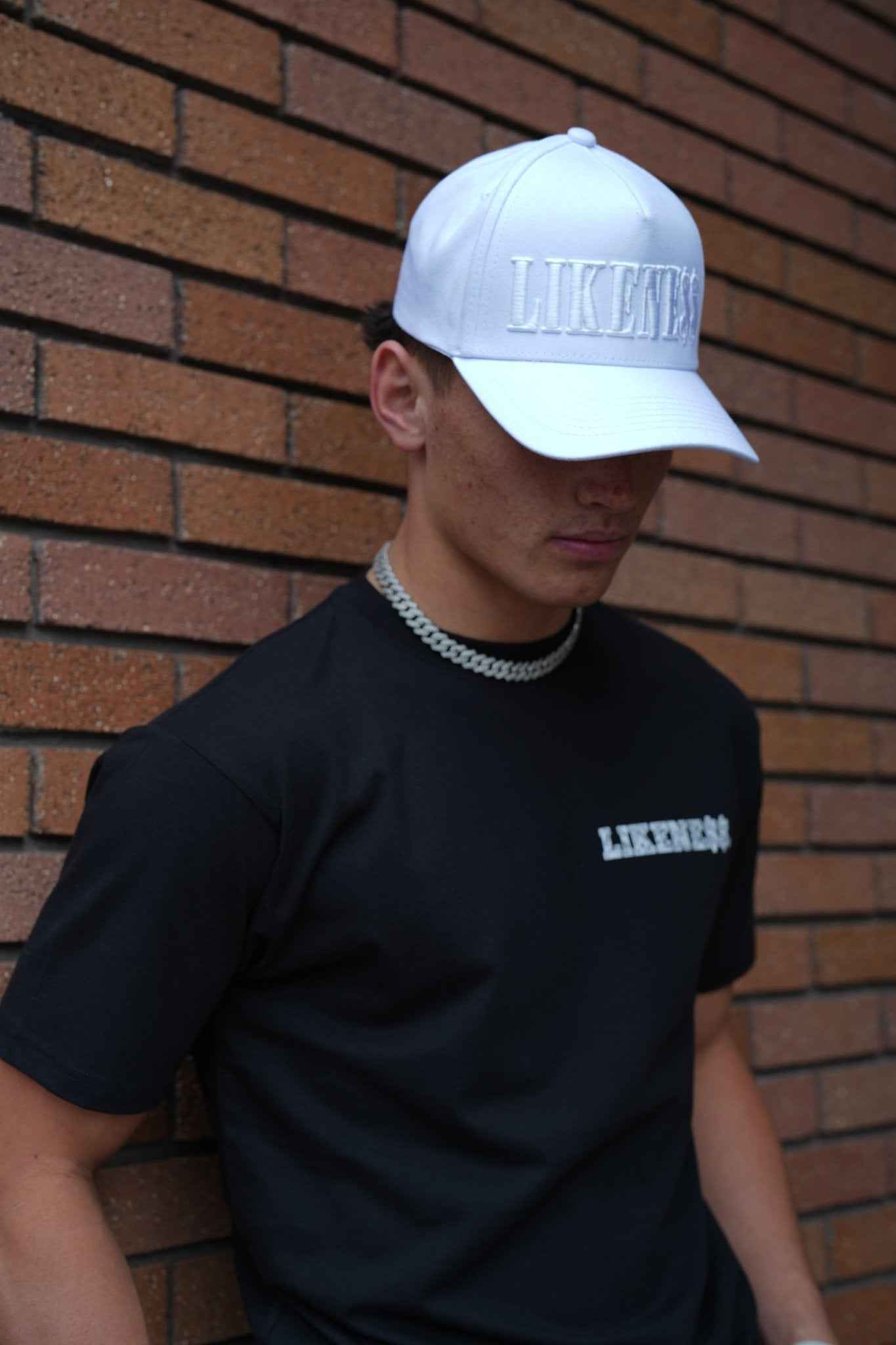 LIKENE$$. Cap (White on White)