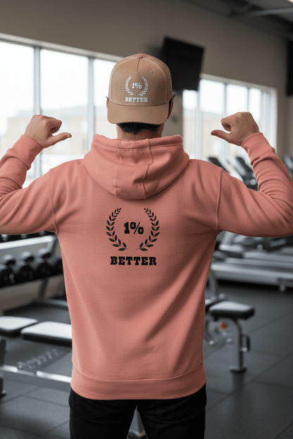 1% Better Oversized heavyweight hoodie (Back Print) - Likeness Brand