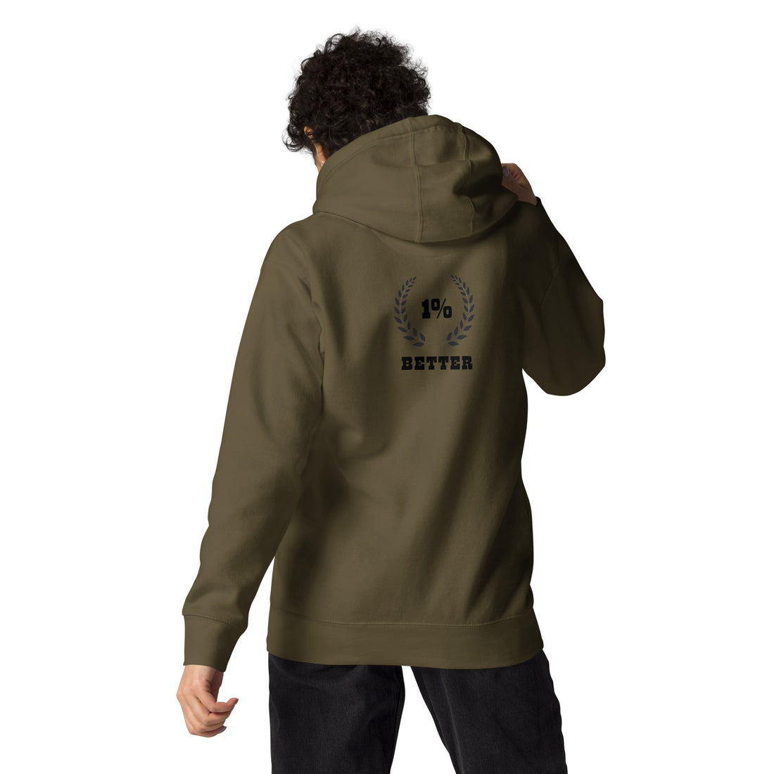 1% Better Oversized heavyweight hoodie (Back Print) - Likeness Brand