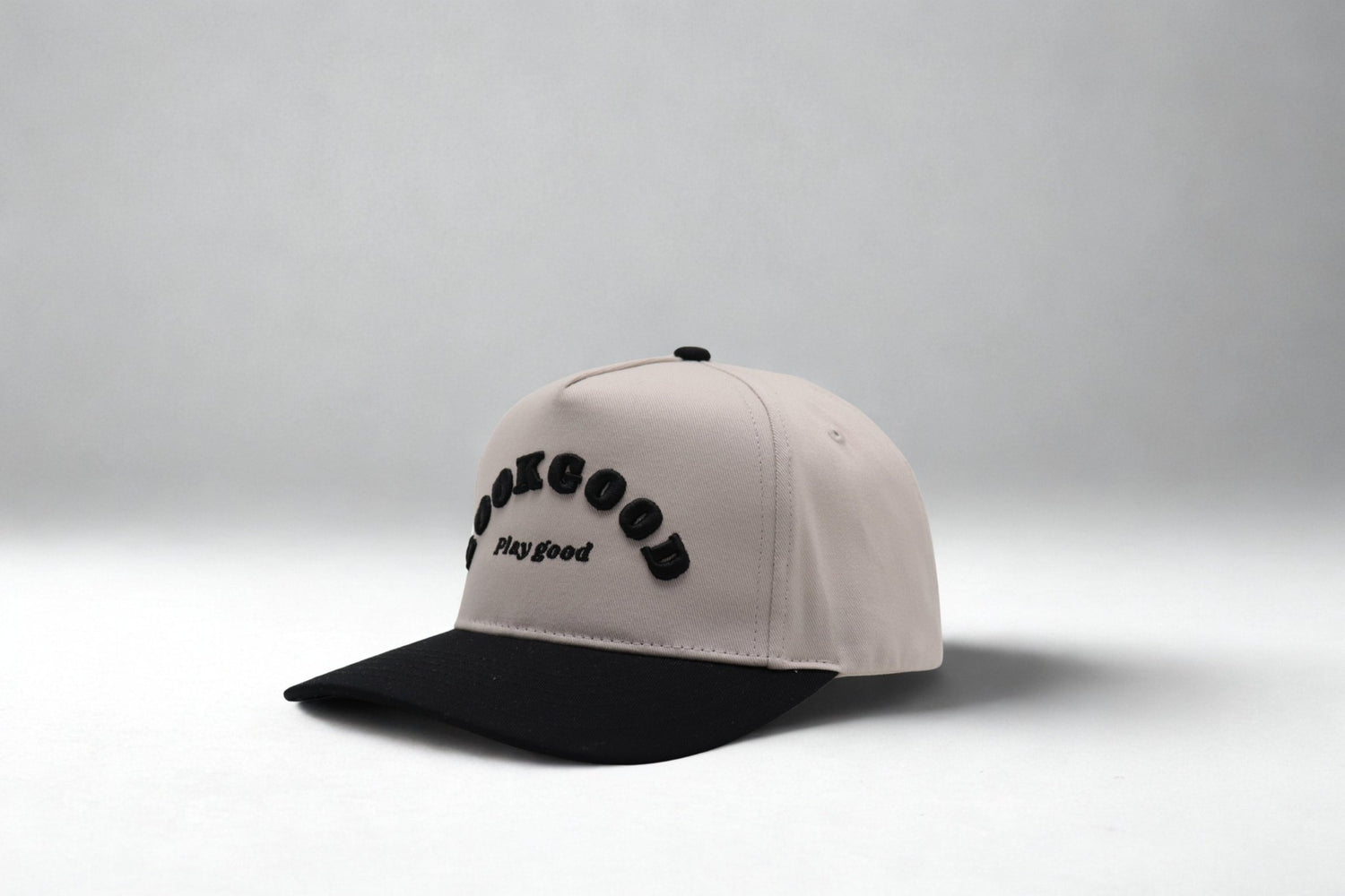 Look Good Play Good Black and Cream Hat - Likeness Brand