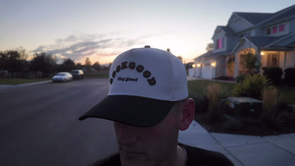 Look Good Play Good Black and Cream Hat