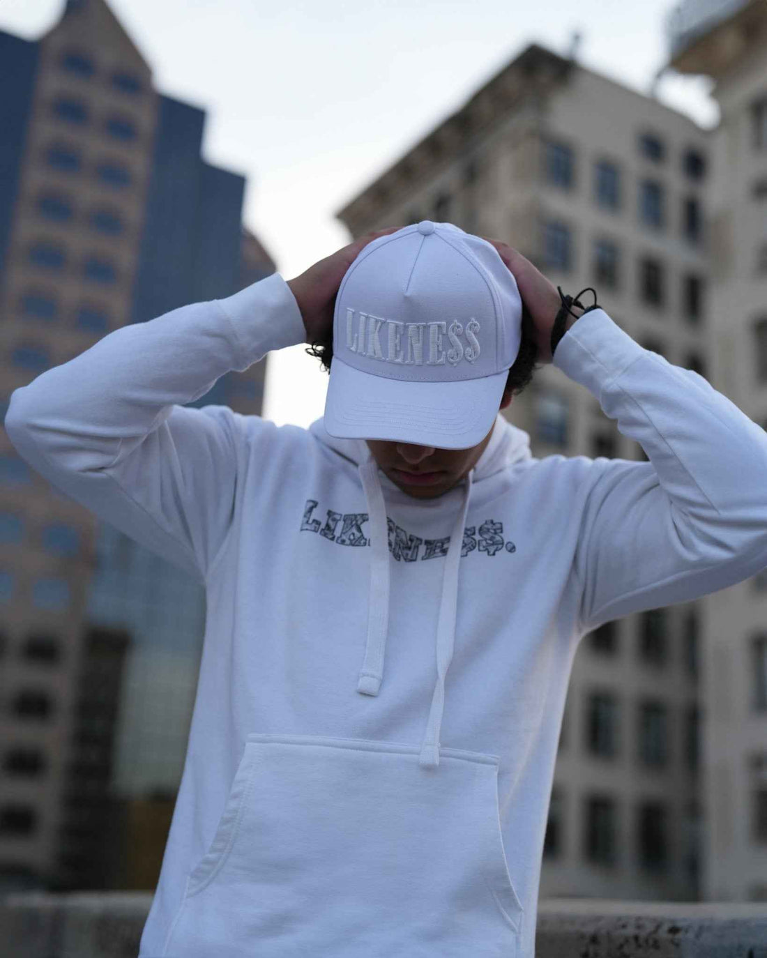 LIKENE$$. Cap (White on White)